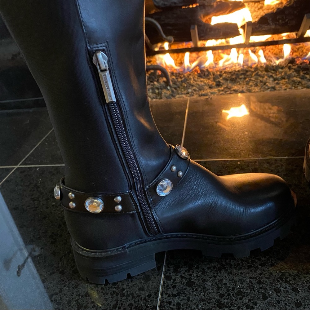 Karl Lagerfeld Milla Tall Pull On Boot SZ 9 NEW - Picture 3 of 11
